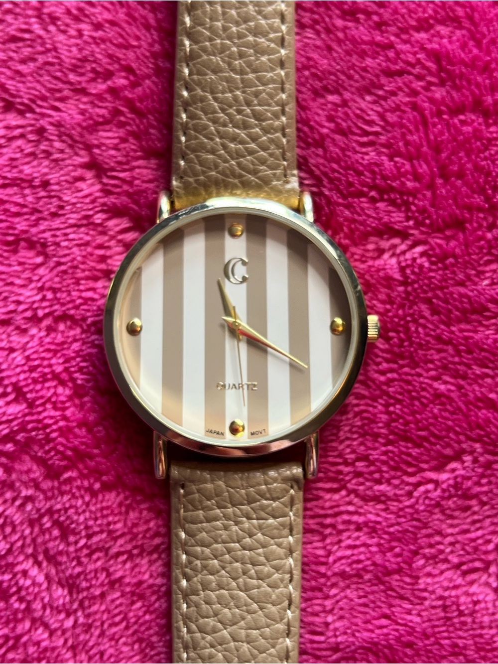 Tan and Gold Striped Watch Charming Charlie